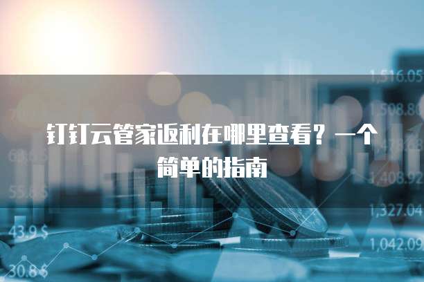 钉钉云管家返利在哪里查看?一个简单的指南