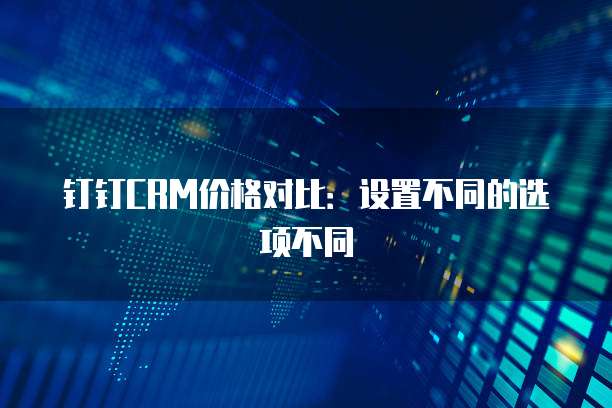 钉钉CRM价格对比：设置不同的选项不同
