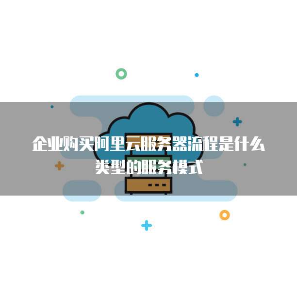 企业购买阿里云服务器流程是什么类型的服务模式