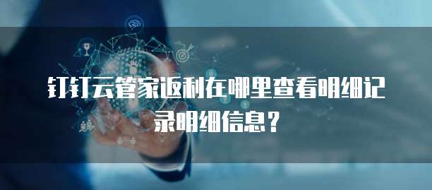 钉钉云管家返利在哪里查看明细记录明细信息?