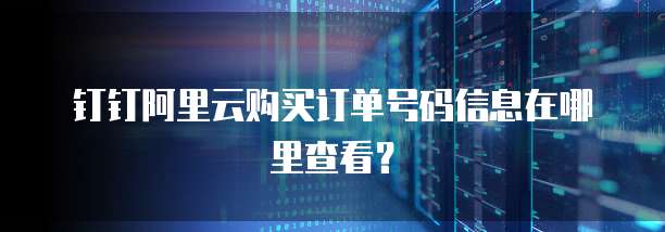钉钉阿里云购买订单号码信息在哪里查看?
