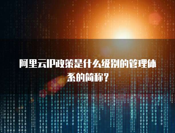 阿里云IP政策是什么级别的管理体系的简称？