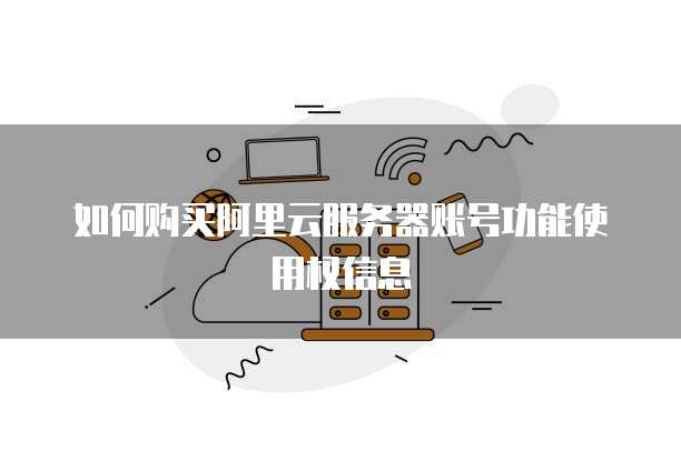 如何购买阿里云服务器账号功能使用权信息