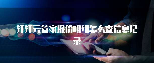 钉钉云管家报价明细怎么查信息记录