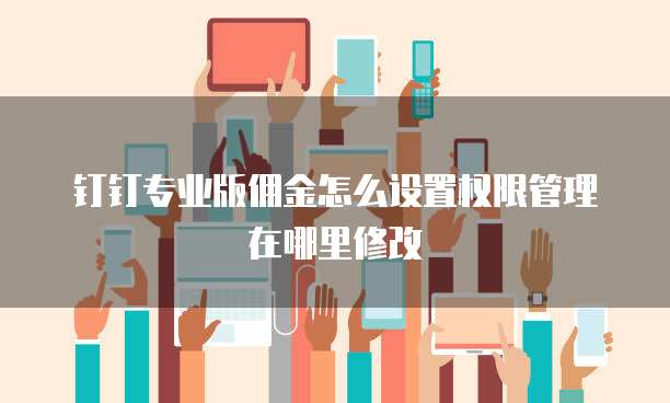 钉钉专业版佣金怎么设置权限管理在哪里修改