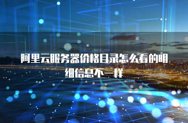 阿里云服务器价格目录怎么看的明细信息不一样