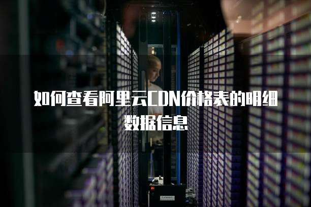 如何查看阿里云CDN价格表的明细数据信息