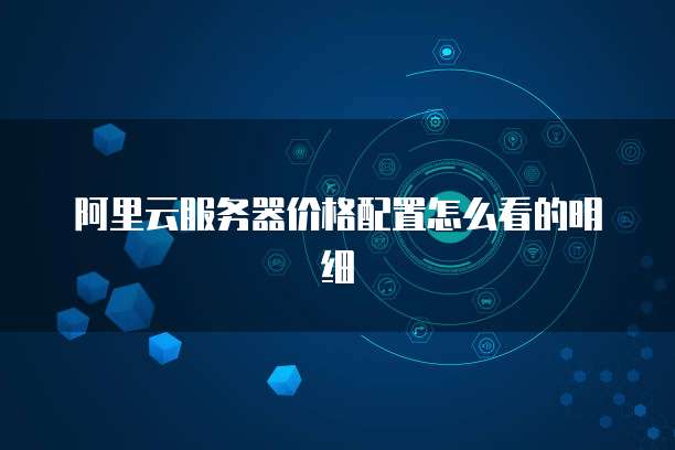 阿里云服务器价格配置怎么看的明细