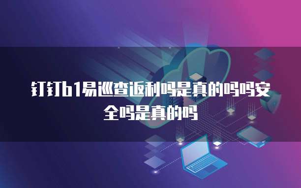 钉钉b1易巡查返利吗是真的吗吗安全吗是真的吗