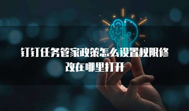 钉钉任务管家政策怎么设置权限修改在哪里打开