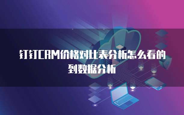 钉钉CRM价格对比表分析怎么看的到数据分析