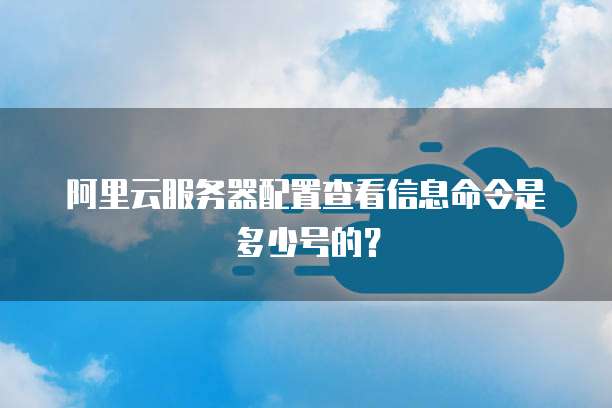 阿里云服务器配置查看信息命令是多少号的?