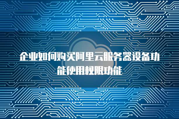 企业如何购买阿里云服务器设备功能使用权限功能