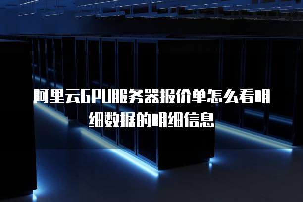 阿里云GPU服务器报价单怎么看明细数据的明细信息