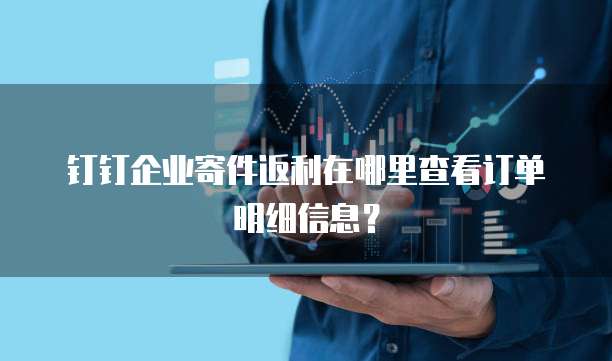 钉钉企业寄件返利在哪里查看订单明细信息?