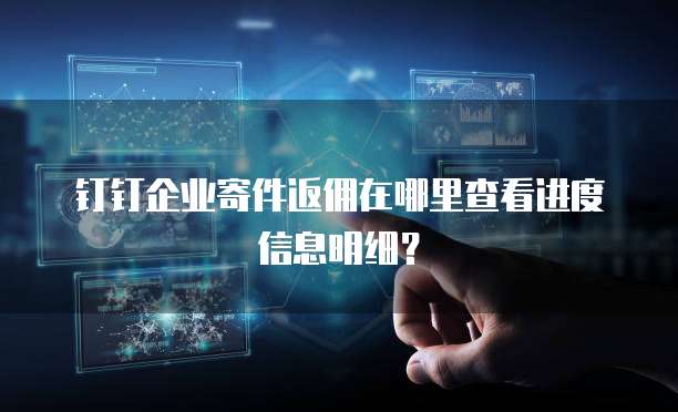 钉钉企业寄件返佣在哪里查看进度信息明细?
