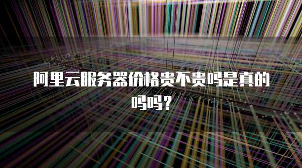 阿里云服务器价格贵不贵吗是真的吗吗?