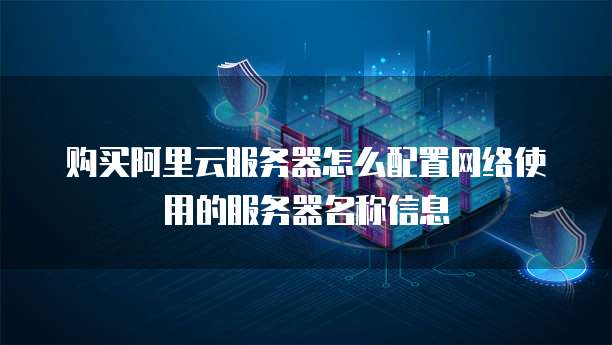 购买阿里云服务器怎么配置网络使用的服务器名称信息