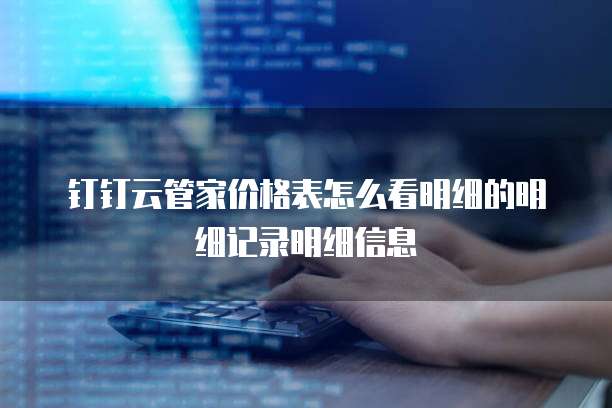 钉钉云管家价格表怎么看明细的明细记录明细信息