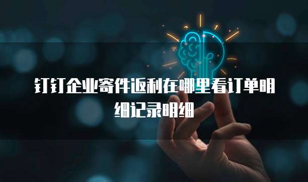 钉钉企业寄件返利在哪里看订单明细记录明细