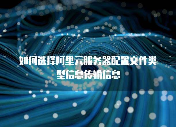 如何选择阿里云服务器配置文件类型信息传输信息