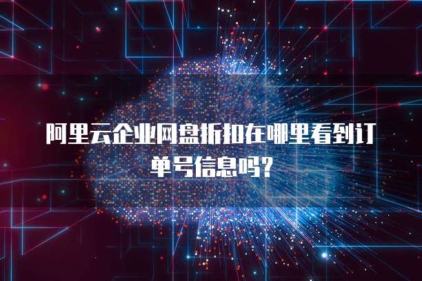 阿里云企业网盘折扣在哪里看到订单号信息吗?