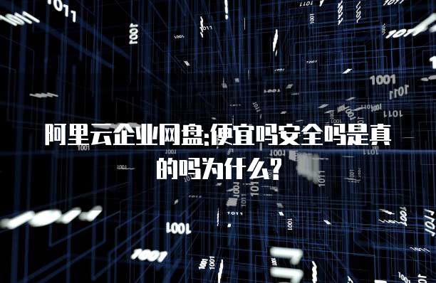 阿里云企业网盘:便宜吗安全吗是真的吗为什么?