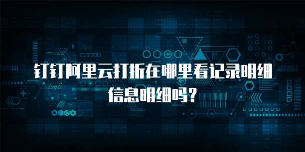 钉钉阿里云打折在哪里看记录明细信息明细吗?