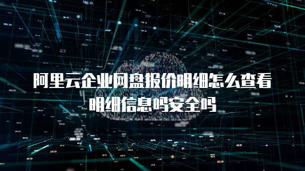 阿里云企业网盘报价明细怎么查看明细信息吗安全吗