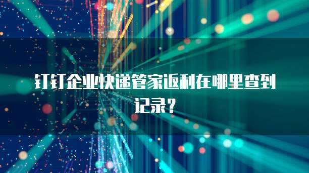 钉钉企业快递管家返利在哪里查到记录?