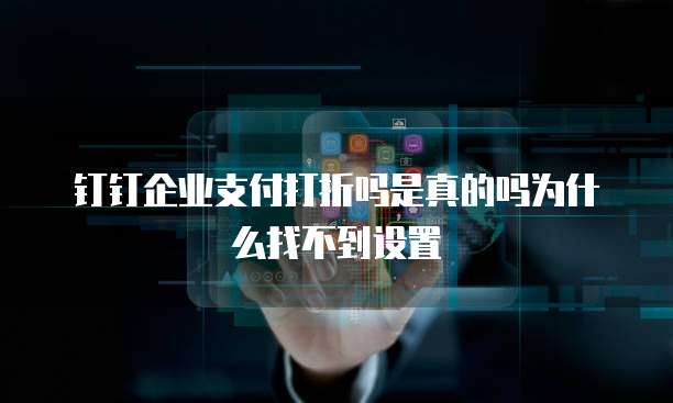 钉钉企业支付打折吗是真的吗为什么找不到设置
