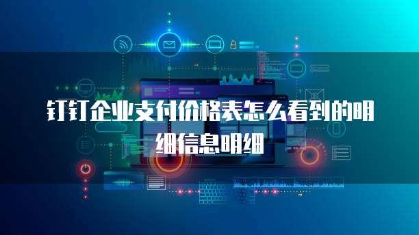 钉钉企业支付价格表怎么看到的明细信息明细