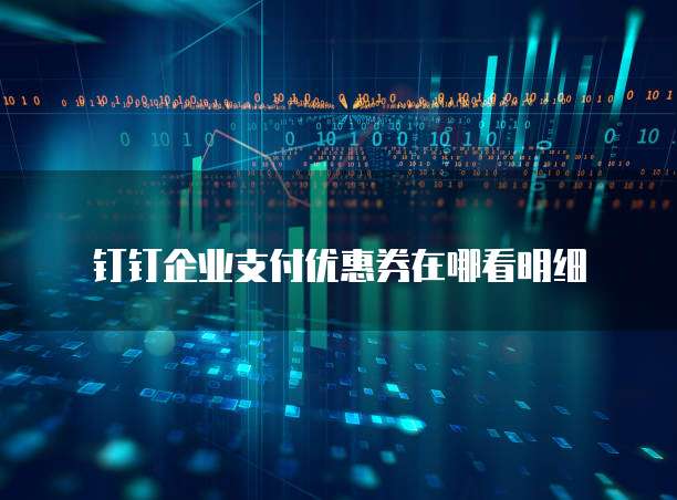 钉钉企业支付优惠券在哪看明细