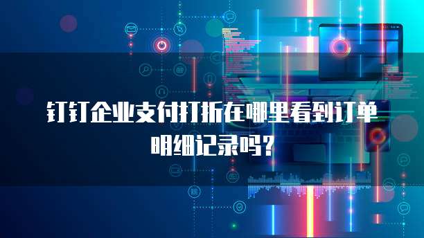 钉钉企业支付打折在哪里看到订单明细记录吗?