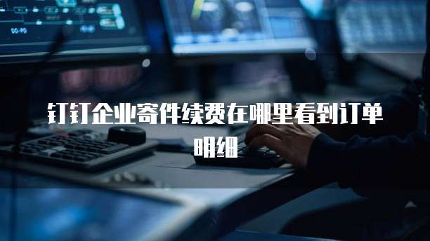 钉钉企业寄件续费在哪里看到订单明细