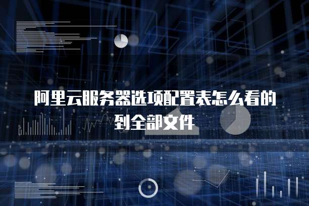 阿里云服务器选项配置表怎么看的到全部文件