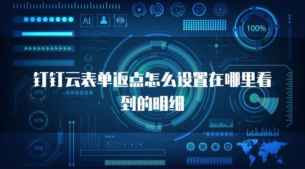 钉钉云表单返点怎么设置在哪里看到的明细