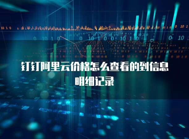 钉钉阿里云价格怎么查看的到信息明细记录
