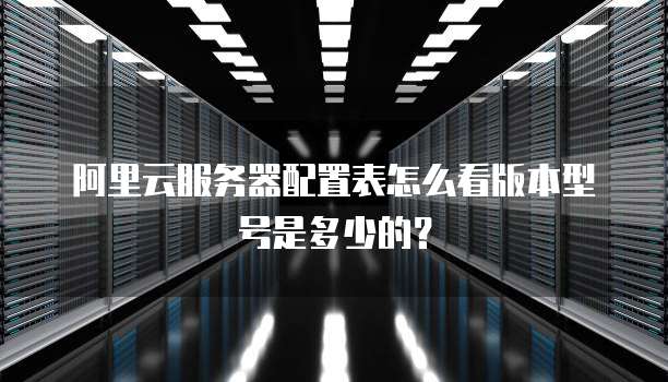 阿里云服务器配置表怎么看版本型号是多少的?