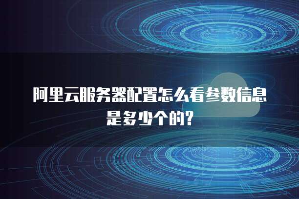 阿里云服务器配置怎么看参数信息是多少个的?