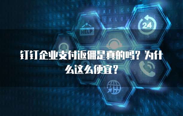 钉钉企业支付返佣是真的吗?为什么这么便宜?