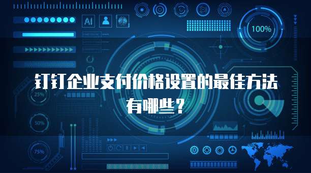 钉钉企业支付价格设置的最佳方法有哪些?