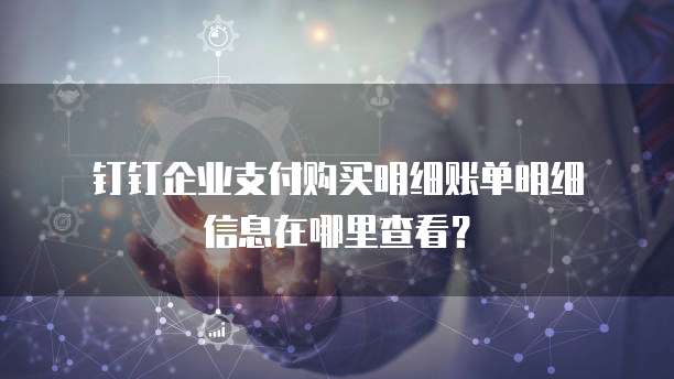 钉钉企业支付购买明细账单明细信息在哪里查看?