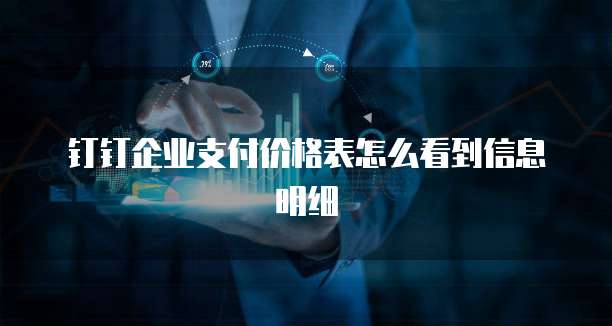 钉钉企业支付价格表怎么看到信息明细