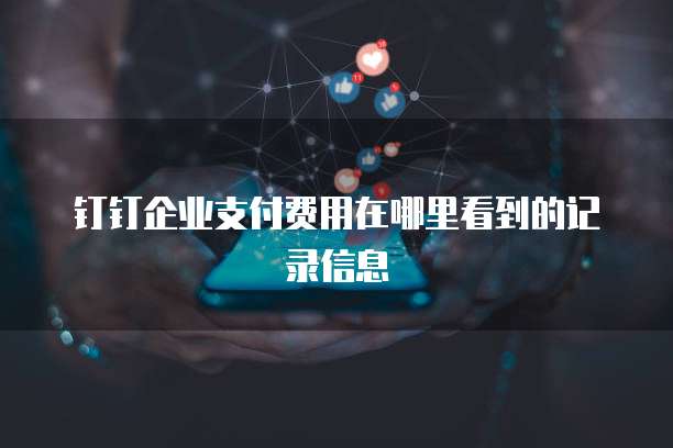 钉钉企业支付费用在哪里看到的记录信息
