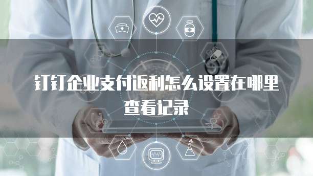 钉钉企业支付返利怎么设置在哪里查看记录
