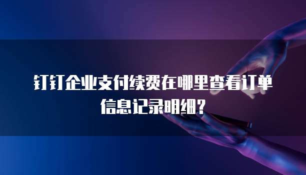 钉钉企业支付续费在哪里查看订单信息记录明细?