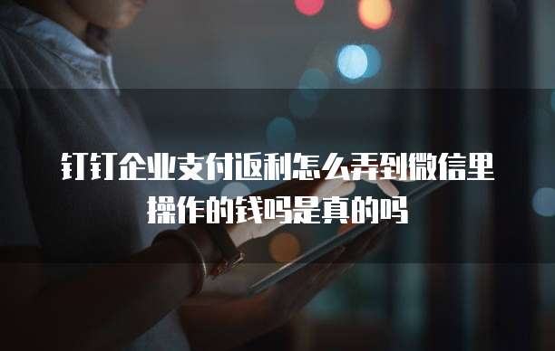 钉钉企业支付返利怎么弄到微信里操作的钱吗是真的吗
