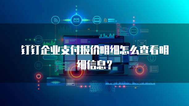 钉钉企业支付报价明细怎么查看明细信息?