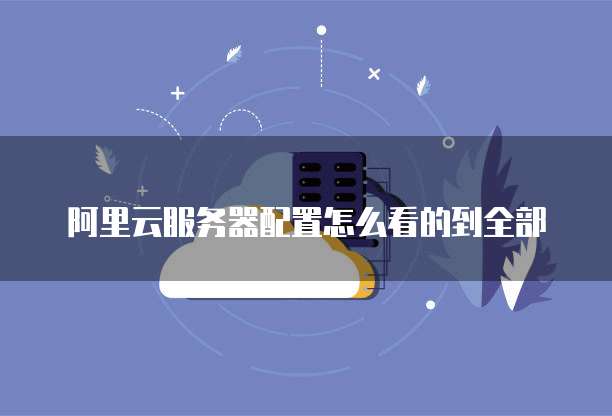 阿里云服务器配置怎么看的到全部